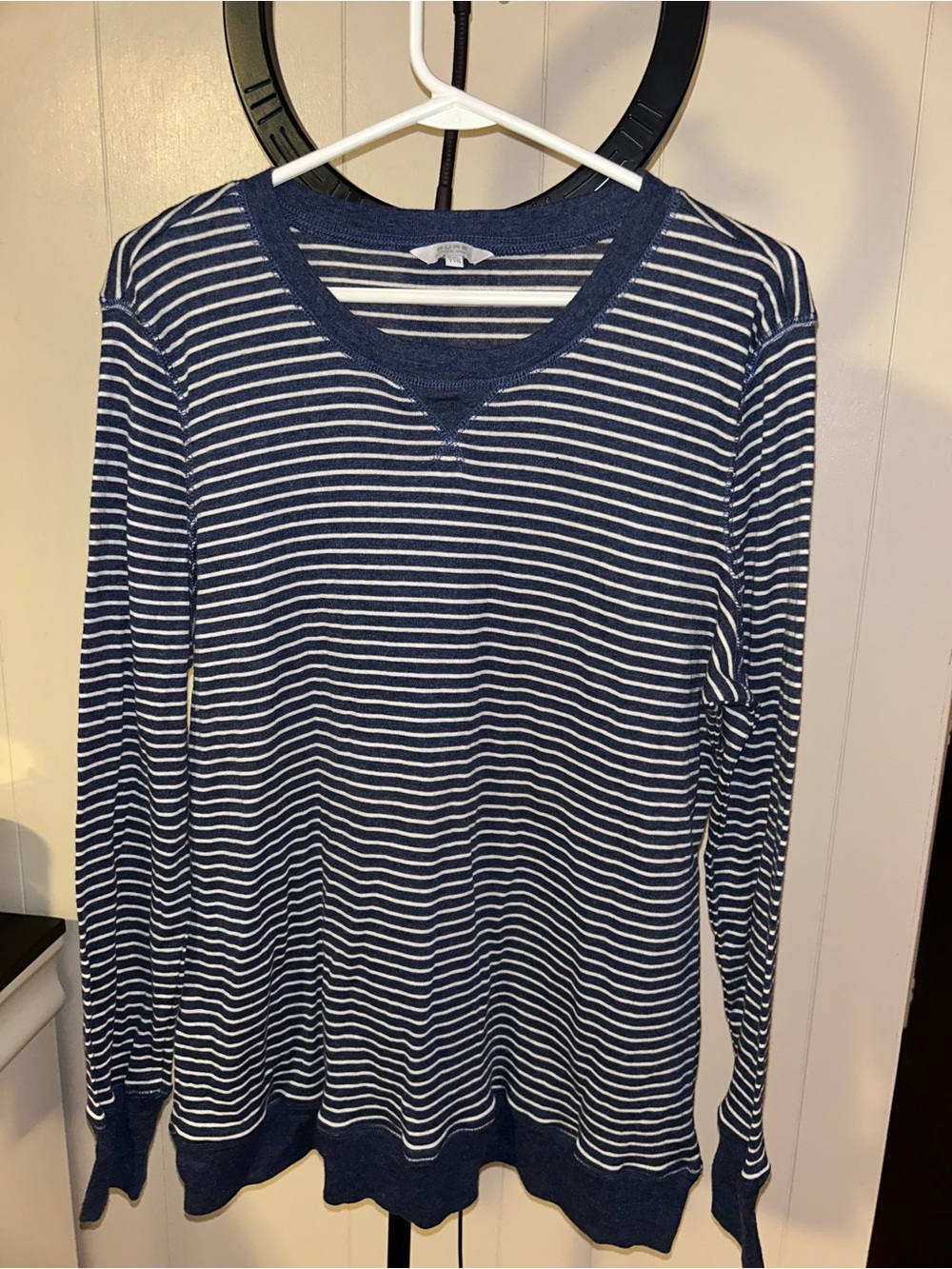 Pur Navy and White Striped Lightweight Long Sleeve Pajama Top
